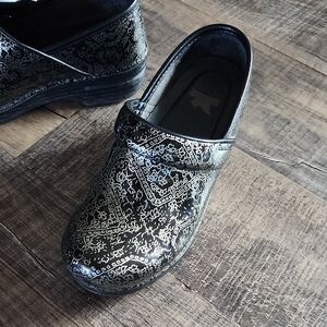 Dansko Black and Silver Women's Clogs